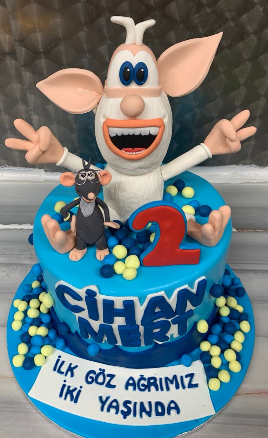Custom sculpted character cake for a second birthday
